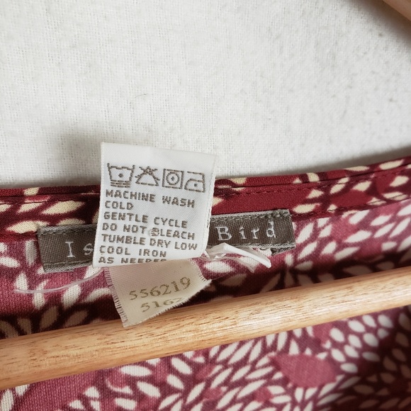 Isabella Bird Red Midi Dress 3/4 Sleeve V Neck M - Picture 5 of 5